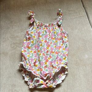Old Navy Floral Bodysuit Pink and Yellow One Piece